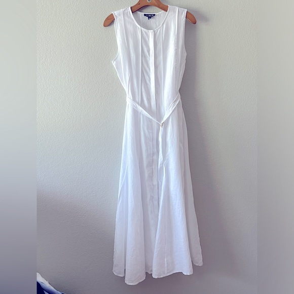 J Crew NWT Seamed Linen Dress with Removable Belt Size Small in White - Picture 7 of 16